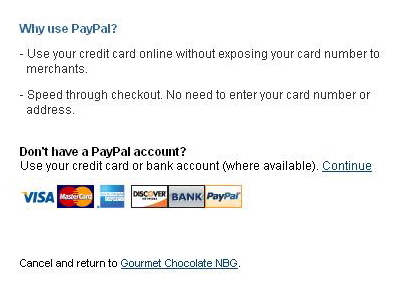 Using PayPal Account::Order Xocai Chocolate - Order Without Using PayPal Account
